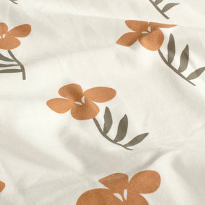 Cotton Jersey Printed Big Flowers Off White
