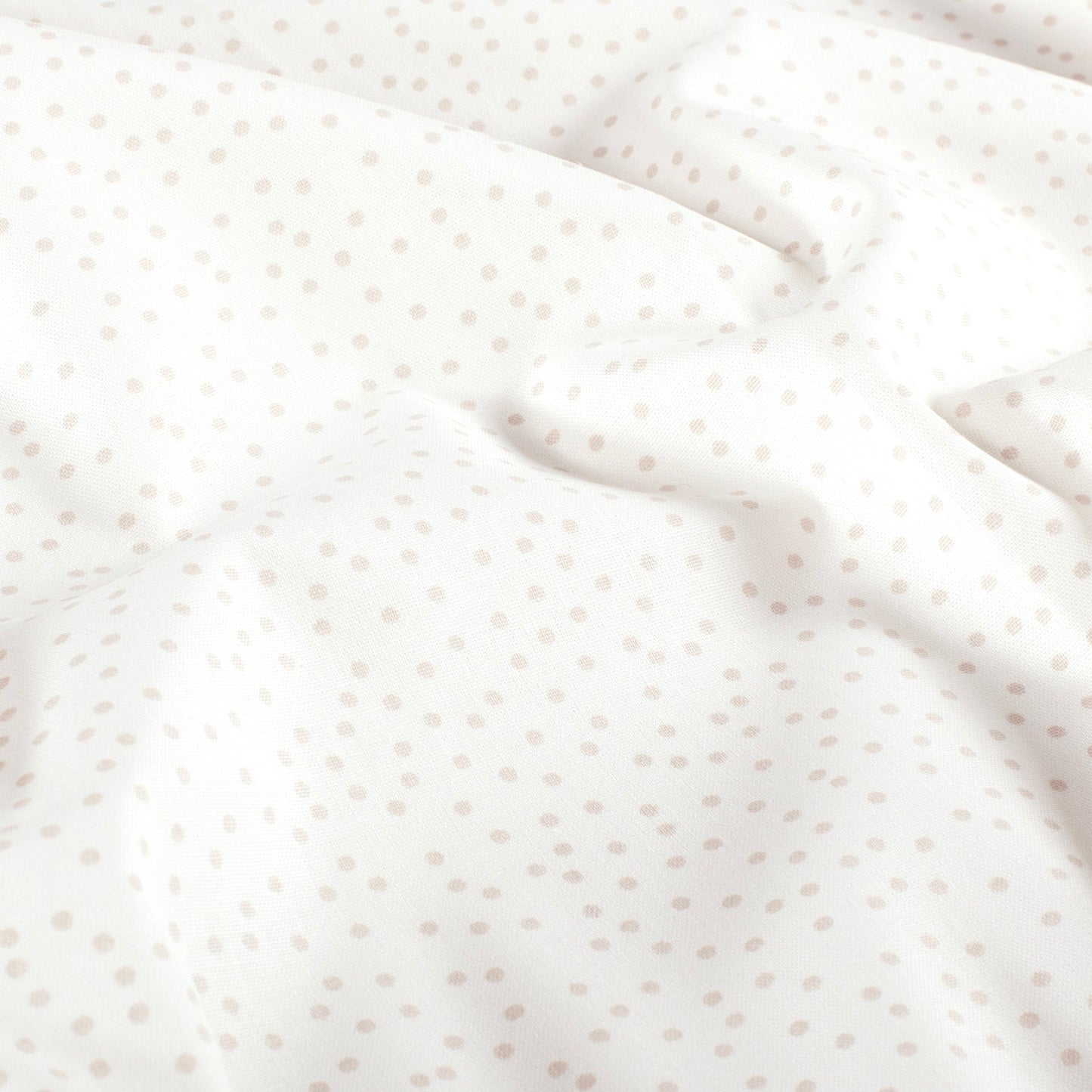 Cotton Poplin Printed Dots Off White