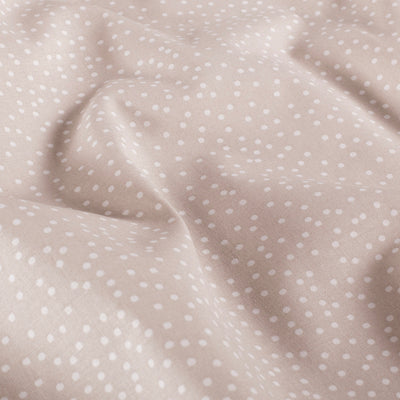 Cotton Poplin Printed Dots Beige
