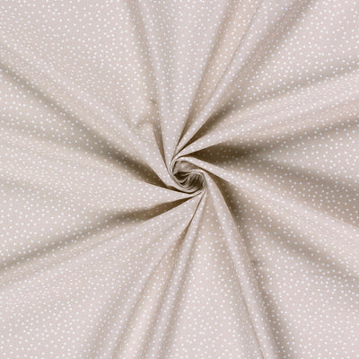 Cotton Poplin Printed Dots Beige