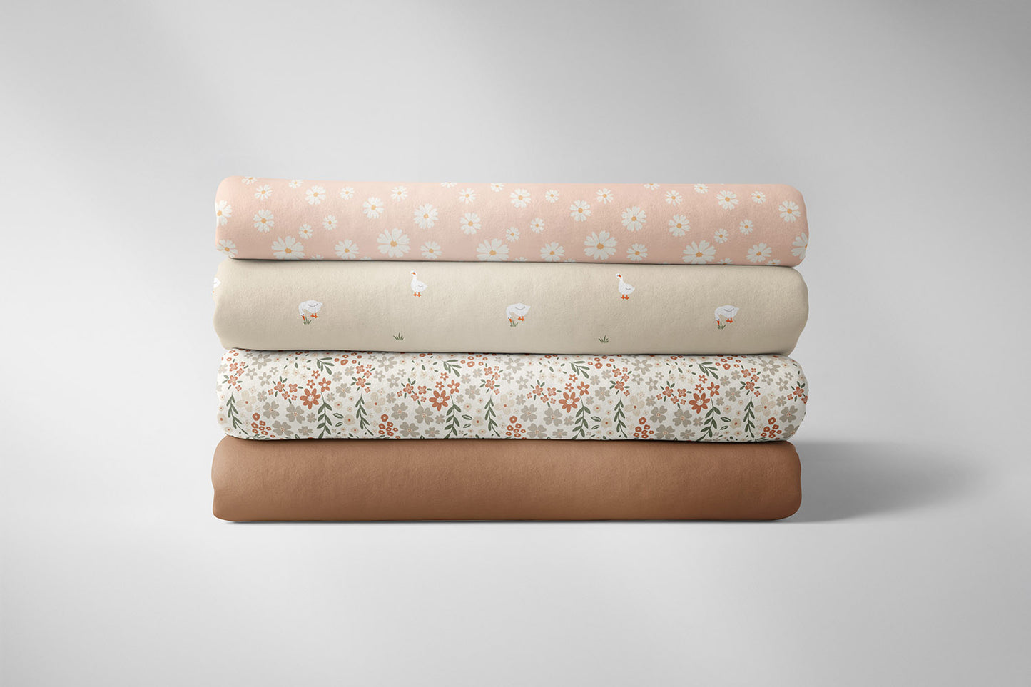 Cotton Poplin Printed Flowers Off White