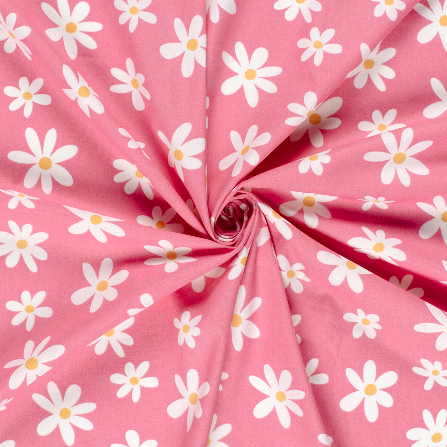 Cotton Poplin Printed Flowers Pink