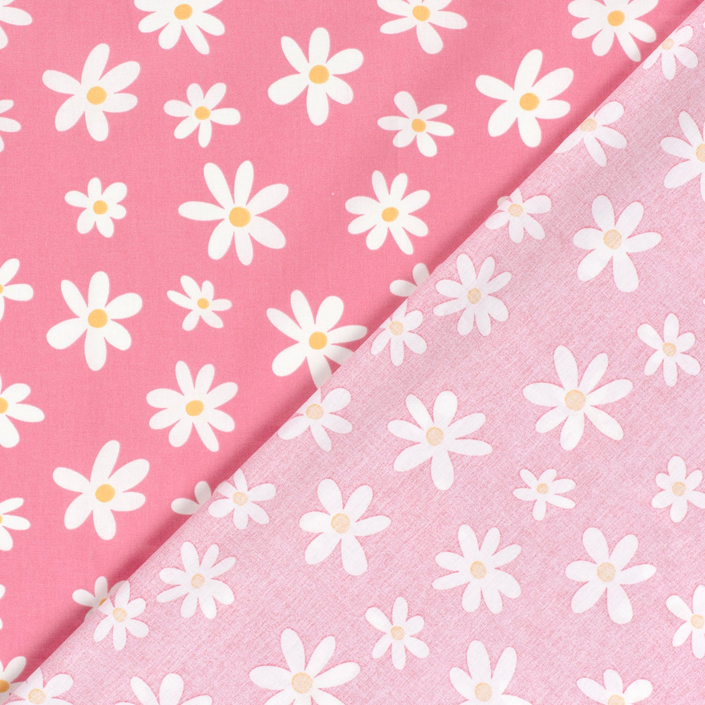 Cotton Poplin Printed Flowers Pink