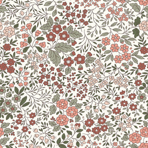 Cotton Jersey Printed Flowers Off White