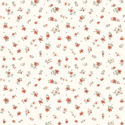 Cotton Jersey Pointelle Small Flowers Off White