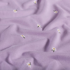 Cotton Jersey Printed Flowers Lila