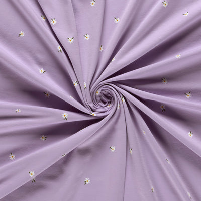 Cotton Jersey Printed Flowers Lila