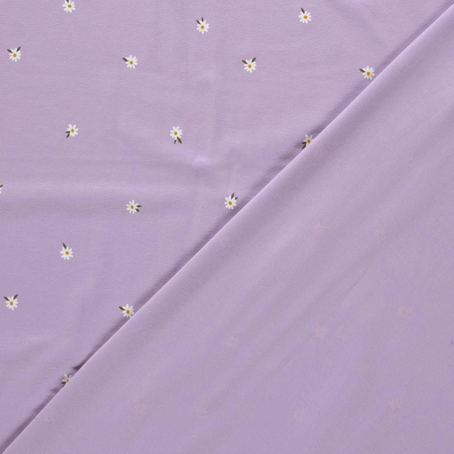 Cotton Jersey Printed Flowers Lila