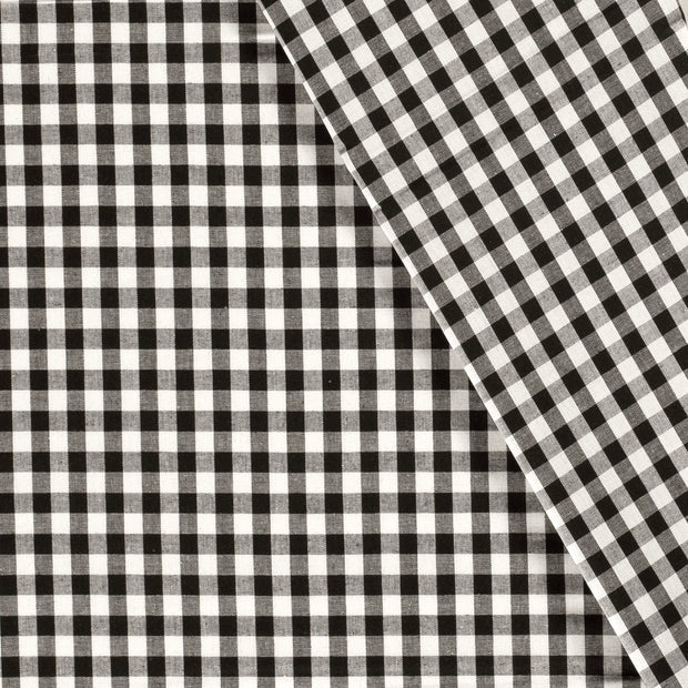 Cotton Poplin Gingham Black 5 mm