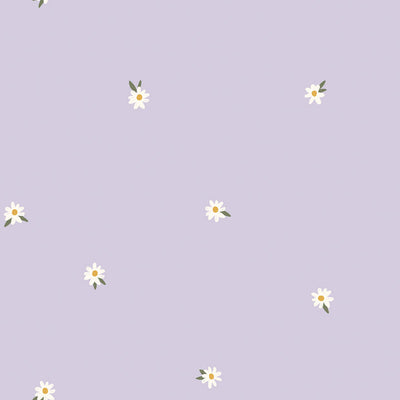 Cotton Jersey Printed Flowers Lila