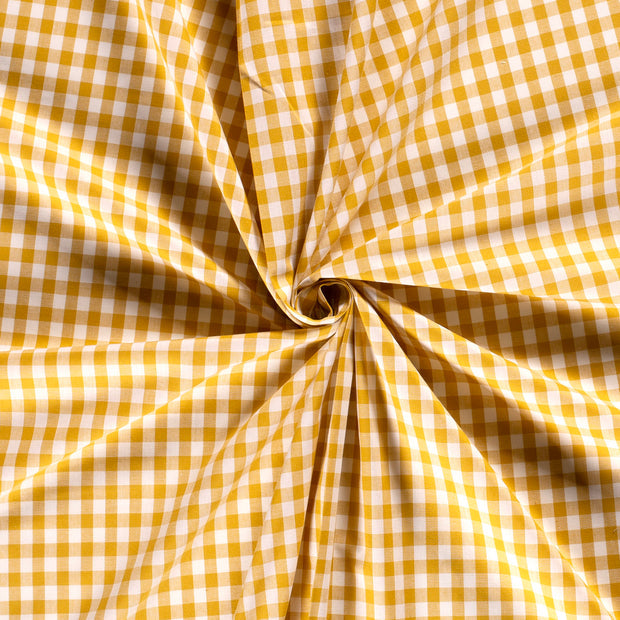 Cotton Poplin Gingham Ochre 5 mm