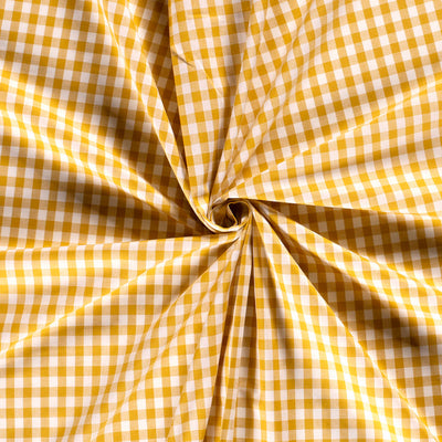 Cotton Poplin Gingham Ochre 5 mm