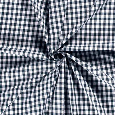 Cotton Poplin Gingham Navy 5 mm