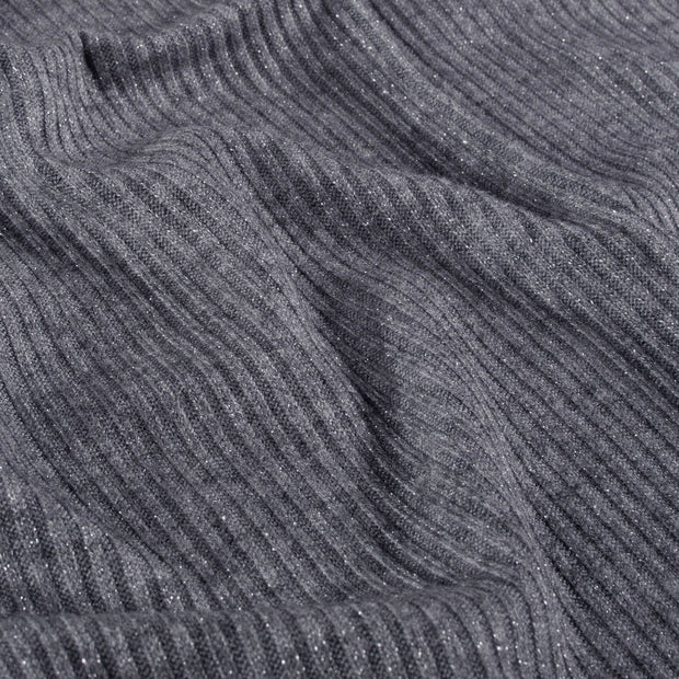 Rib Jersey Lurex Dark Grey