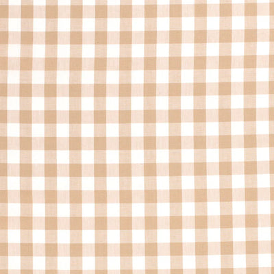 Cotton Poplin Gingham Camel 10 mm