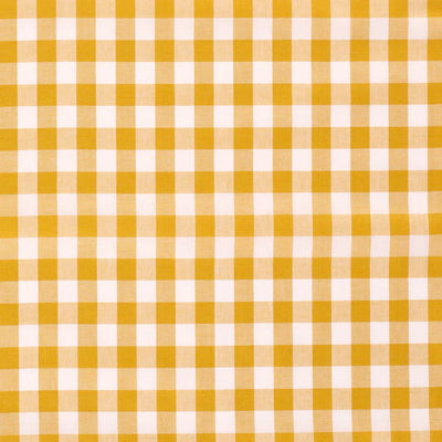 Cotton Poplin Gingham Ochre 10 mm