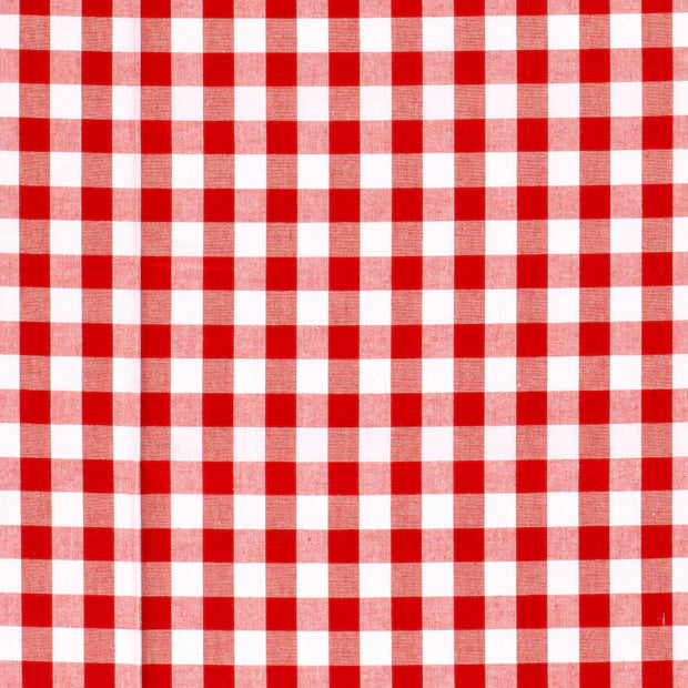 Cotton Poplin Gingham Red 10 mm