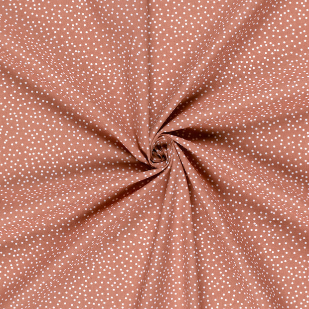 Cotton Poplin Printed Dots Brique