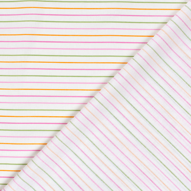 Cotton Poplin Printed Stripes Off-White