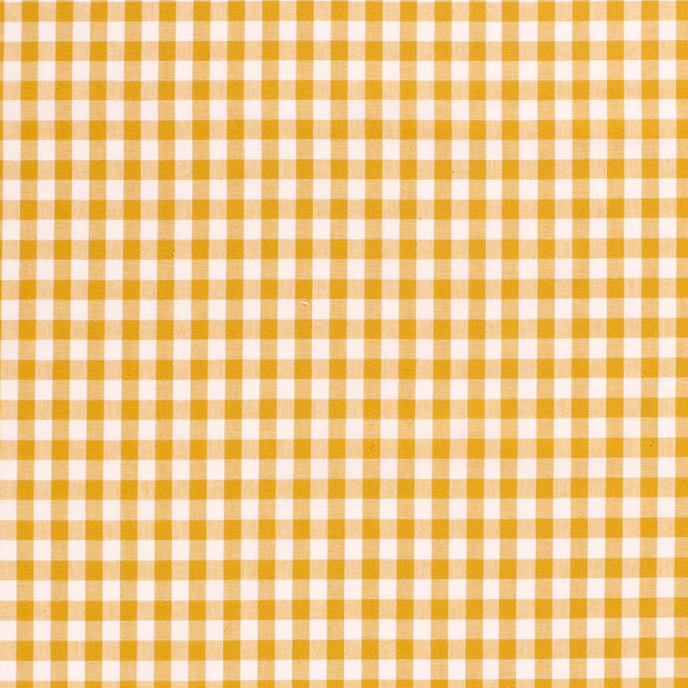 Cotton Poplin Gingham Ochre 5 mm