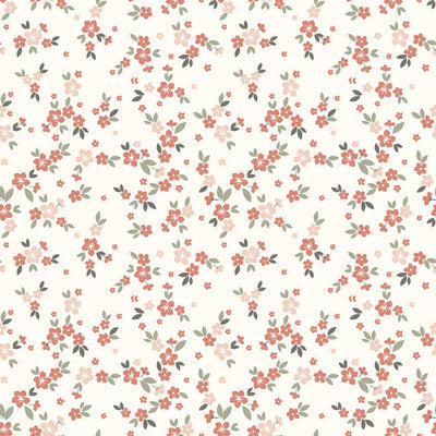 Cotton Jersey Printed Flowers Off White