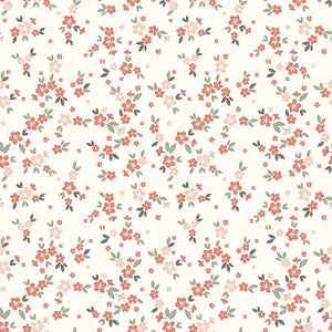 Cotton Jersey Printed Flowers Off White