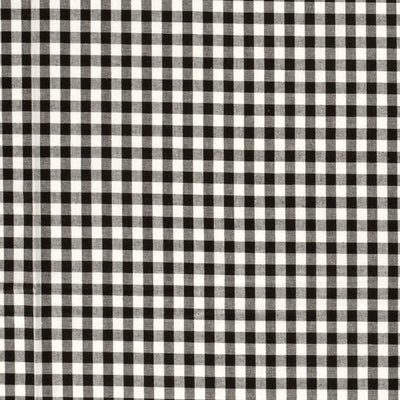Cotton Poplin Gingham Black 5 mm