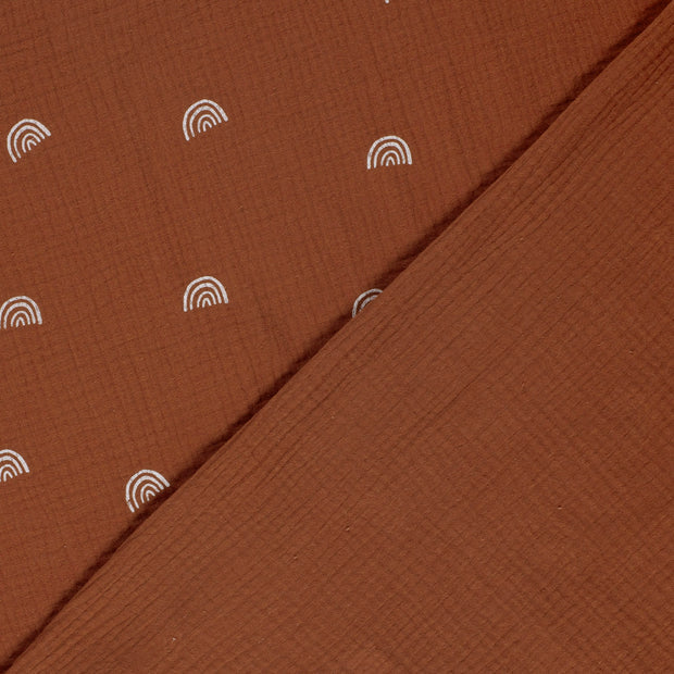 Double Gauze Printed Rainbow Brique