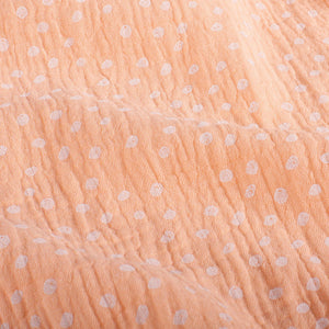 Double Gauze Printed Dots Salmon
