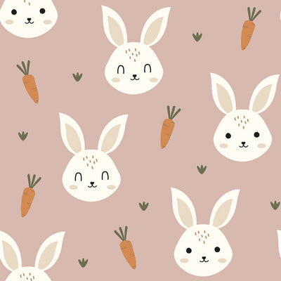 Waterproof Fabric Printed Rabbits Pink
