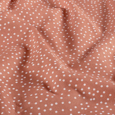 Cotton Poplin Printed Dots Brique