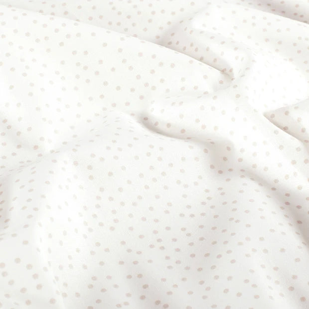 Cotton Poplin Printed Dots Off White