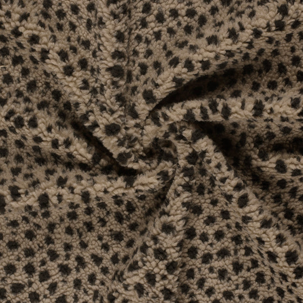 Sherpa Fleece Jacquard Panther Taupe Grey