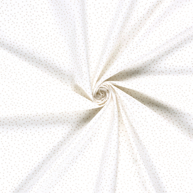 Cotton Poplin Printed Dots Off White