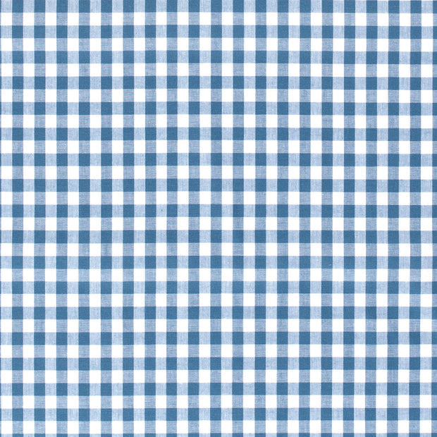 Cotton Poplin Gingham Indigo 5 mm