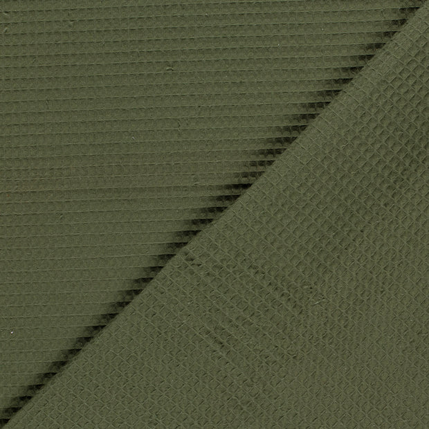 Cotton Waffle Khaki Green