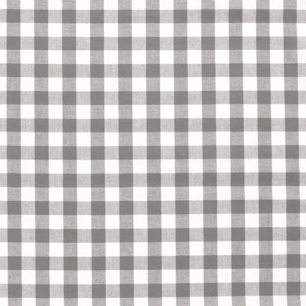 Cotton Poplin Gingham Dark Grey 10 mm
