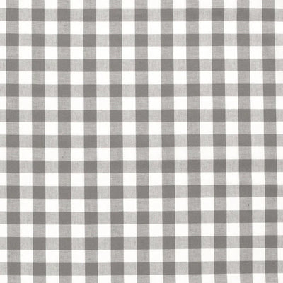 Cotton Poplin Gingham Dark Grey 10 mm