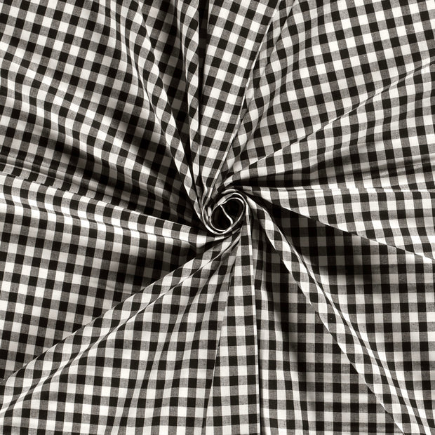 Cotton Poplin Gingham Black 5 mm