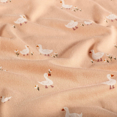 Cotton Jersey Printed Animals Light Pink - Lametru.ro