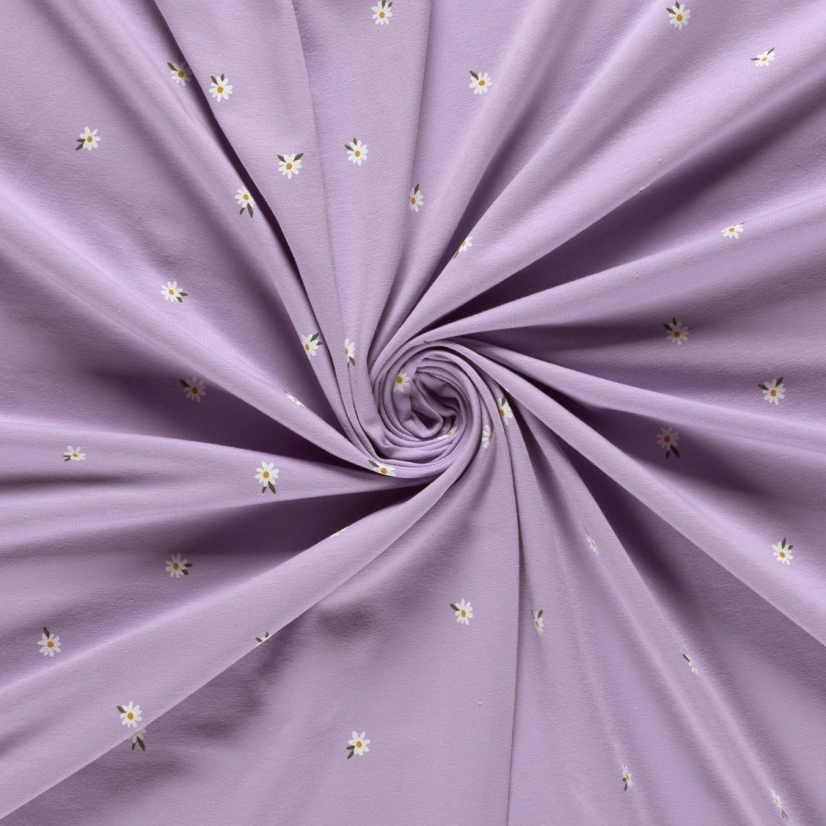 Cotton Jersey Printed Flowers Lila - Lametru.ro