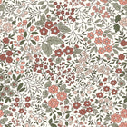 Cotton Jersey Printed Flowers Off White