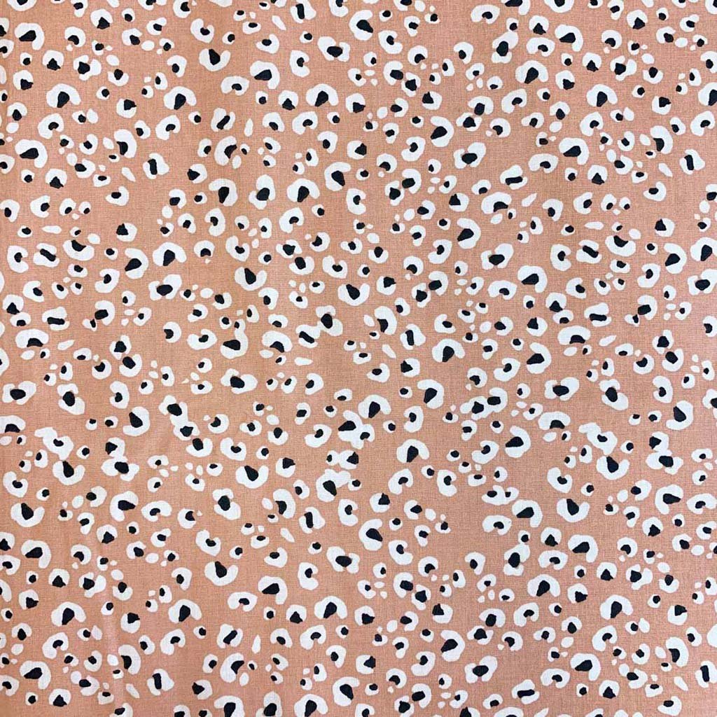 Cotton Jersey Printed Leopard Beech / Black - Lametru.ro