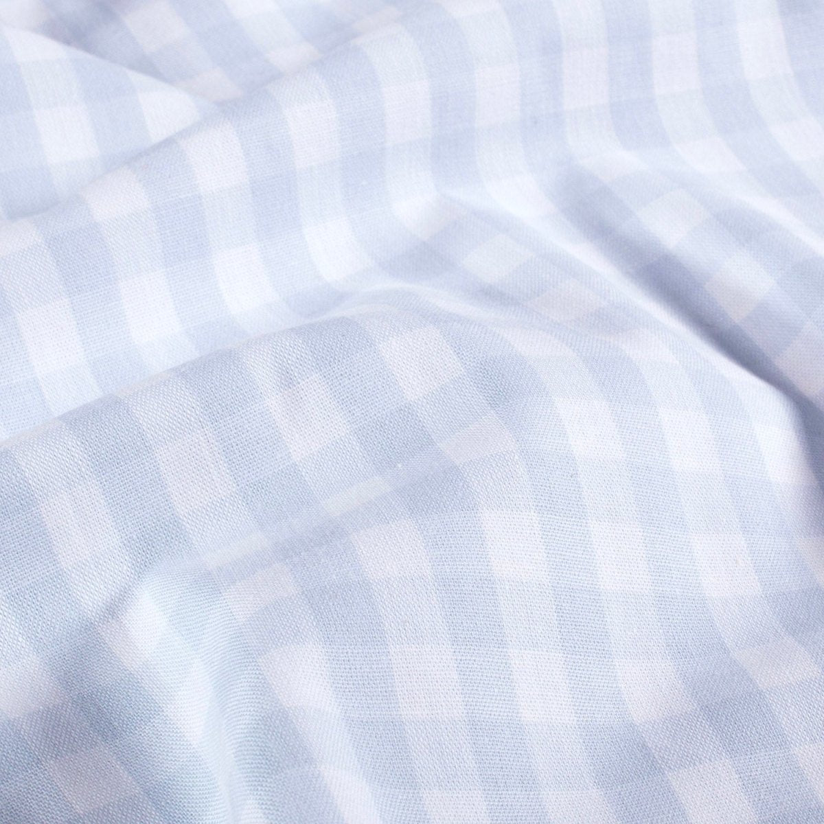 Cotton Poplin Gingham Baby Blue 10 mm - Lametru.ro