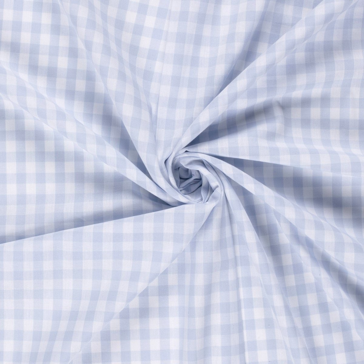 Cotton Poplin Gingham Baby Blue 10 mm - Lametru.ro