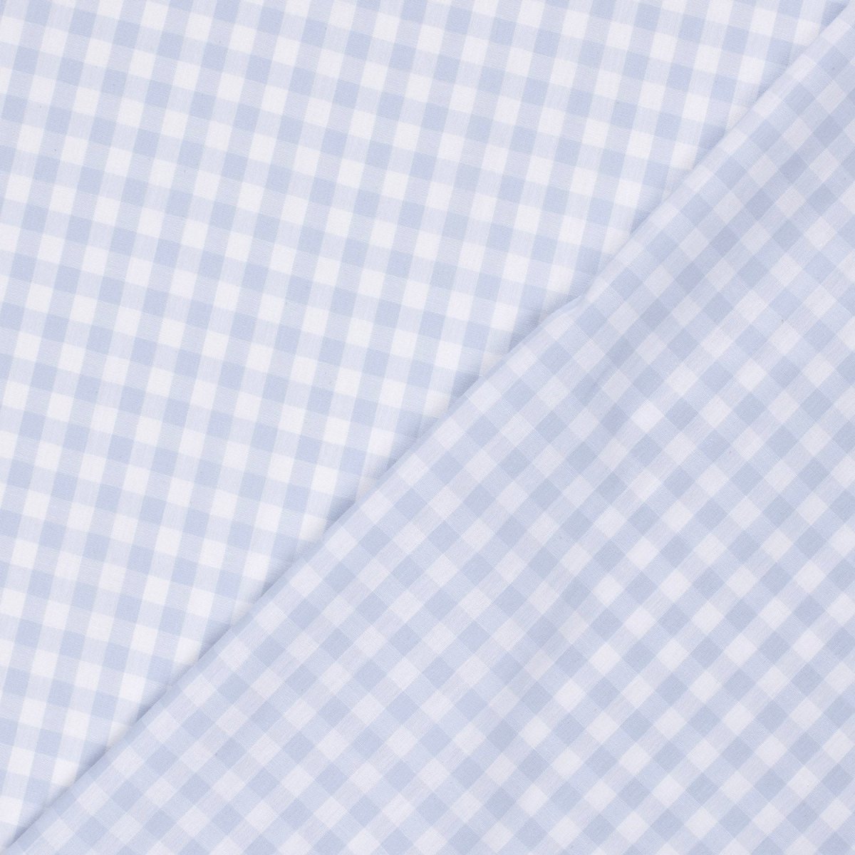 Cotton Poplin Gingham Baby Blue 10 mm - Lametru.ro