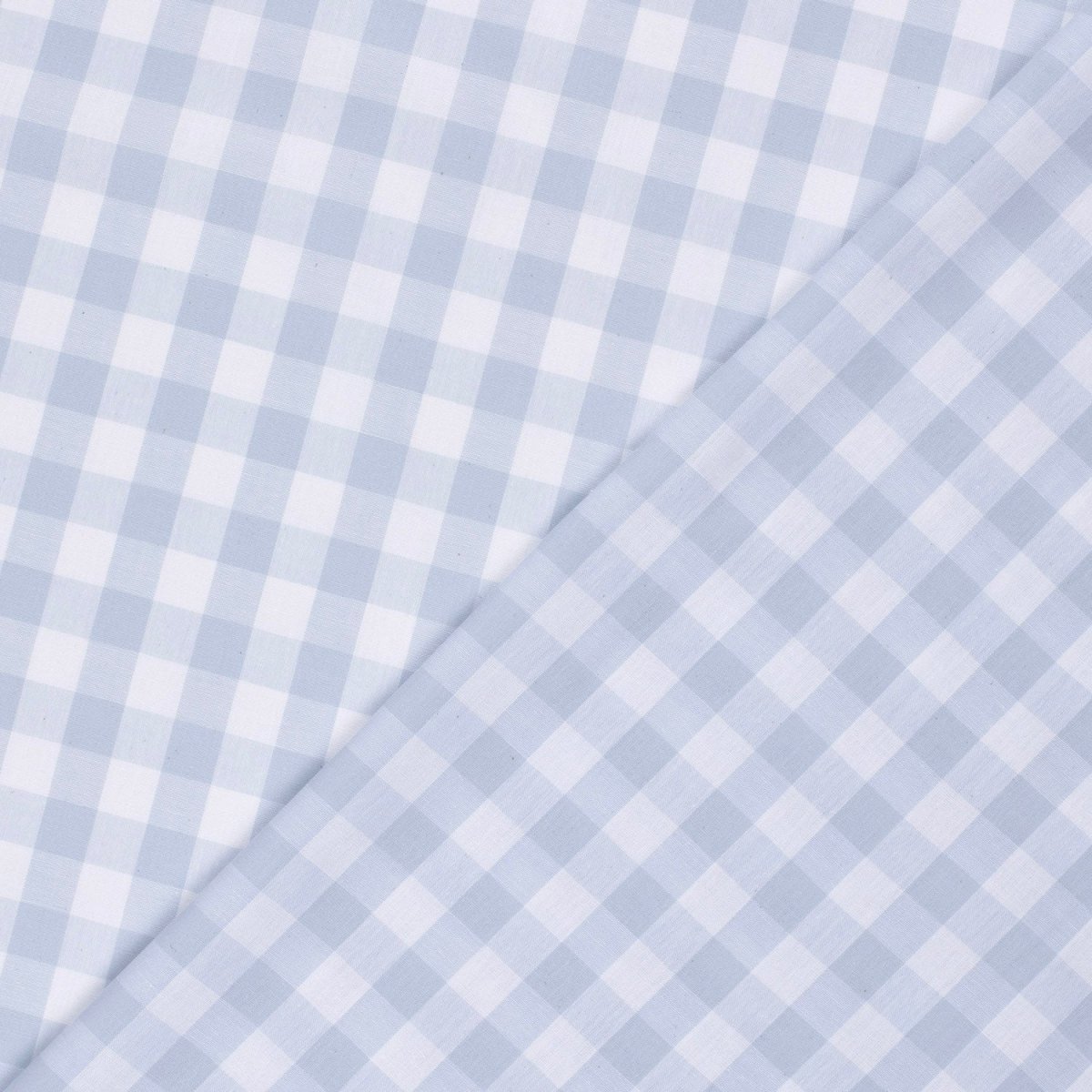 Cotton Poplin Gingham Baby Blue 20 mm - Lametru.ro