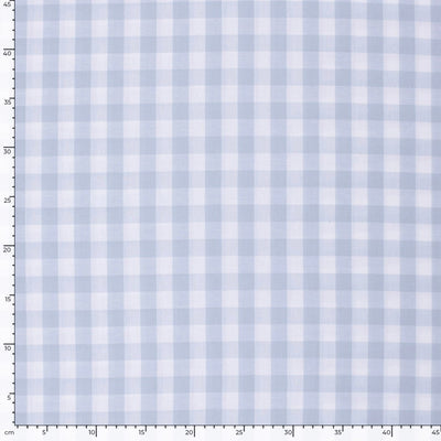 Cotton Poplin Gingham Baby Blue 20 mm - Lametru.ro