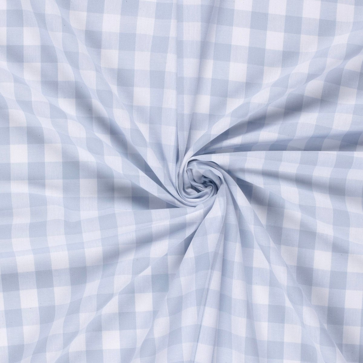 Cotton Poplin Gingham Baby Blue 20 mm - Lametru.ro