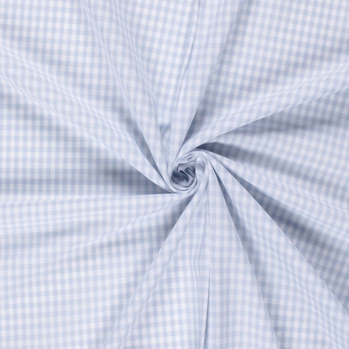 Cotton Poplin Gingham Baby Blue 5 mm - Lametru.ro